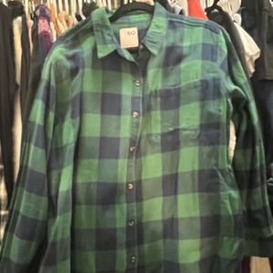 Green and blue flannel